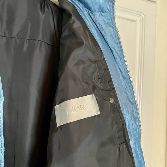 Dior Oblique Down Jacket in Light Blue - Picture 9 of 9